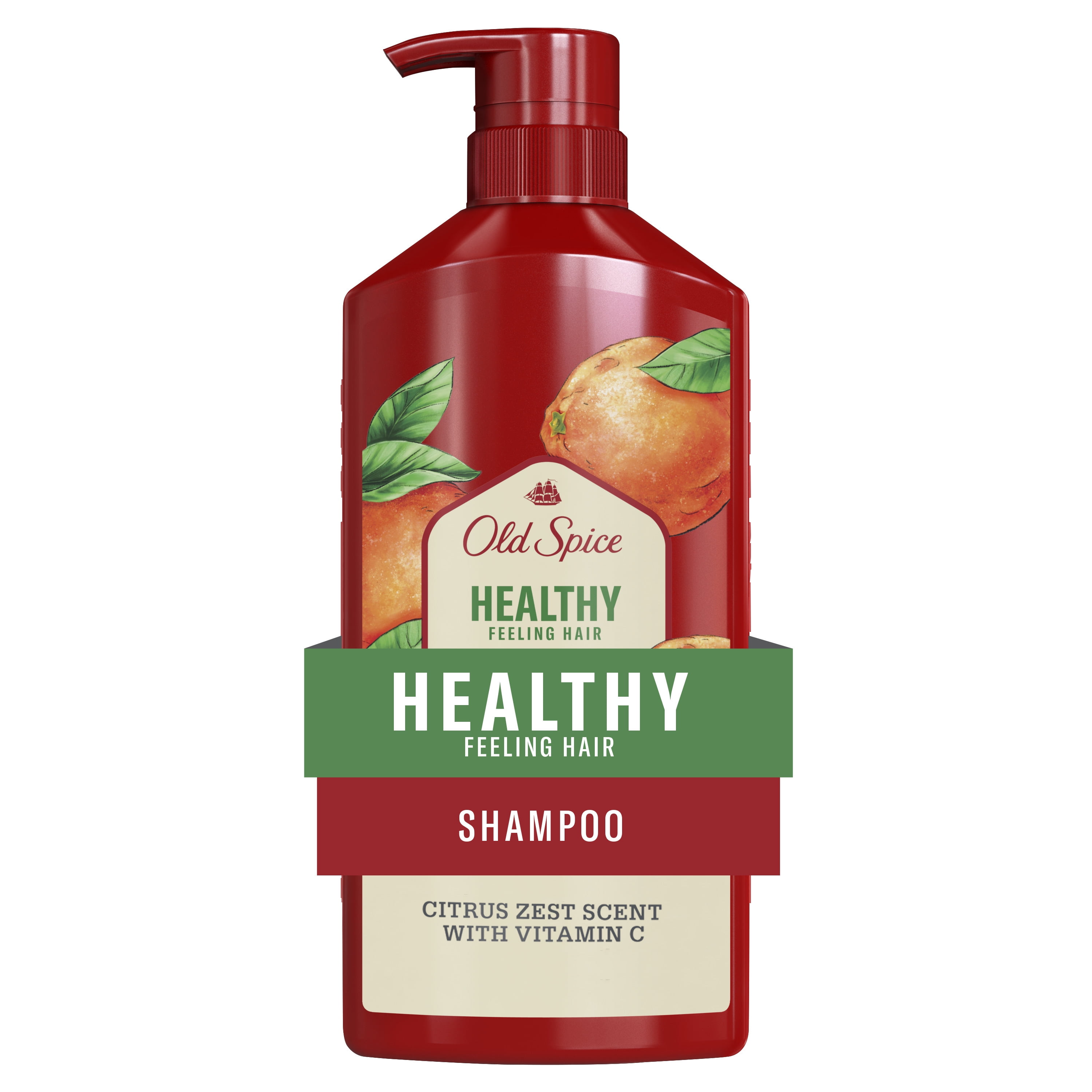 Old Spice Healthy Feeling Hair Shampoo for Men, Citrus Zest Scent with Vitamin C 22 fl oz for All Hair Types