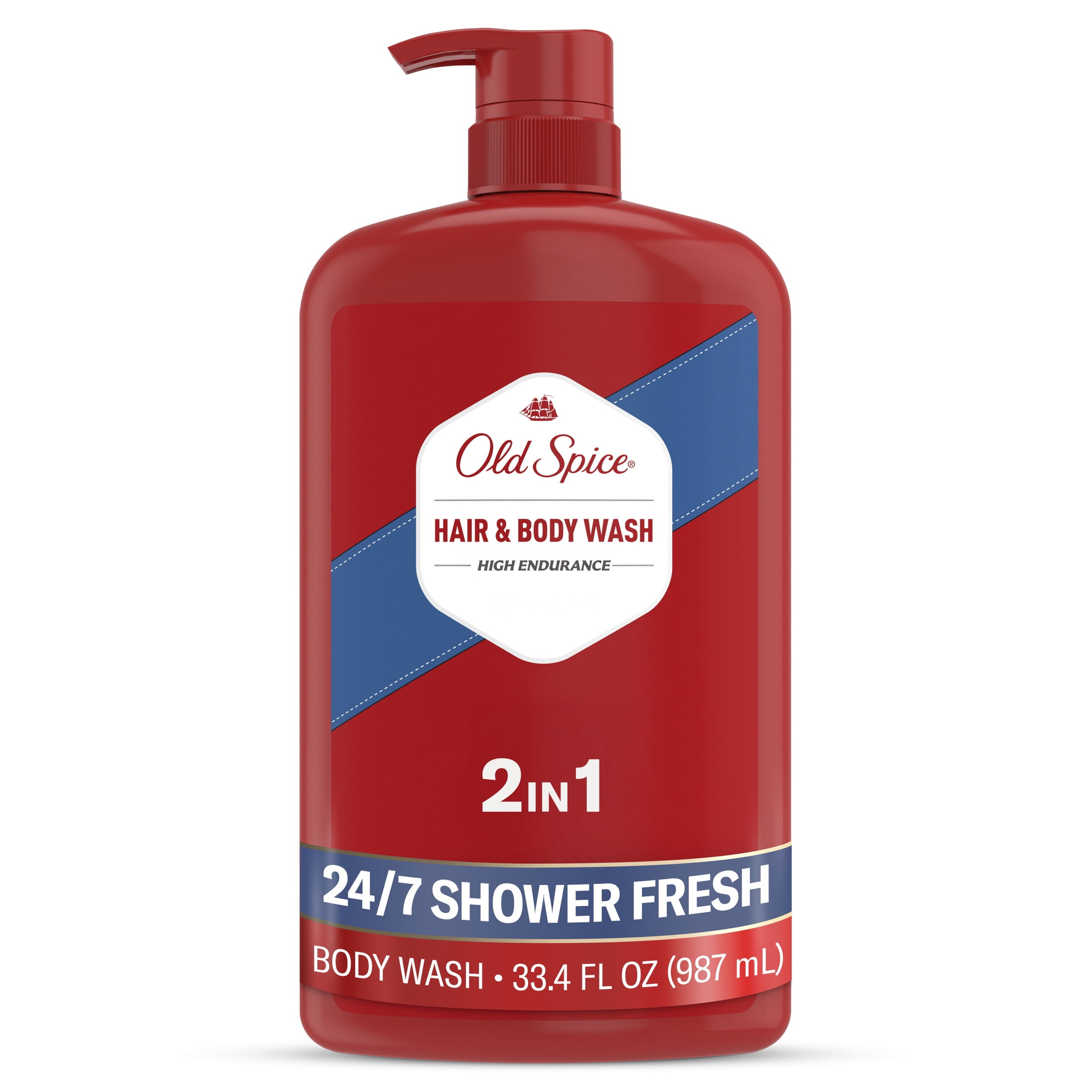 Old Spice Hair & Body Wash for Men, Crisp, 24/7 Shower Fresh, 33.4 fl oz