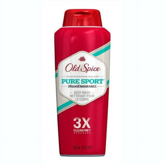 Old Spice High Endurance 3x Clean Pure Sport Scent Body Wash for Men, 18 oz