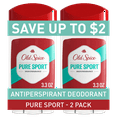 thumbnail image 1 of Old Spice High Endurance Antiperspirant Deodorant for Men, Pure Sport Scent, 3.0 oz Twin Pack, 1 of 8