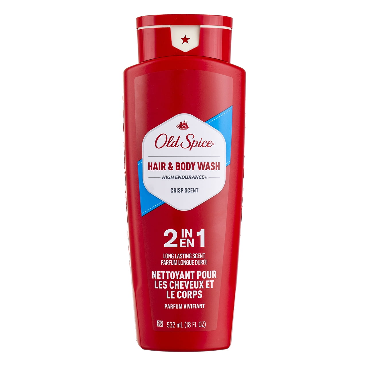 Old Spice High Endurance Body Wash & Shampoo, Crisp, 18 fl oz (6 Pack) (Bundle)