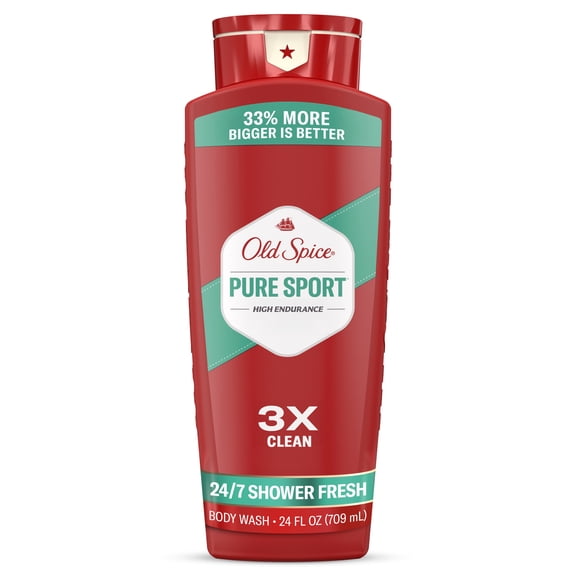 Old Spice Body Wash for Men, Pure Sport, 24/7 Shower Fresh, 24 fl oz