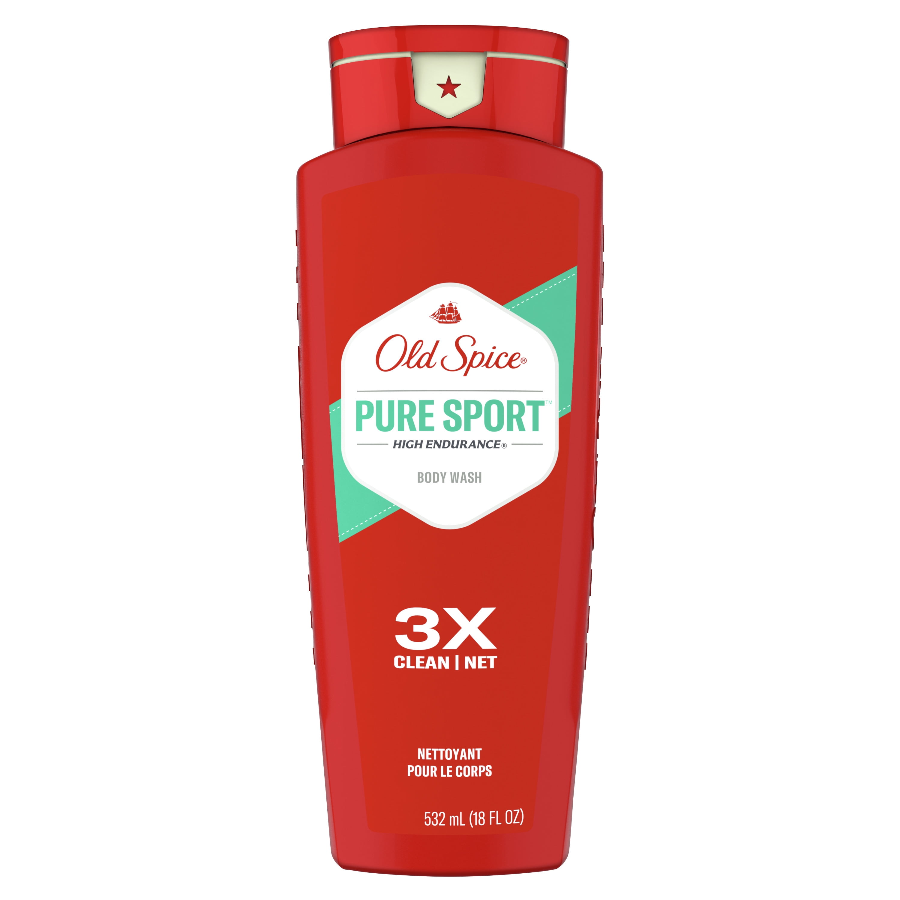 Old Spice High Endurance Body Wash for Men Pure Sport Scent 18 FL OZ 532 mL