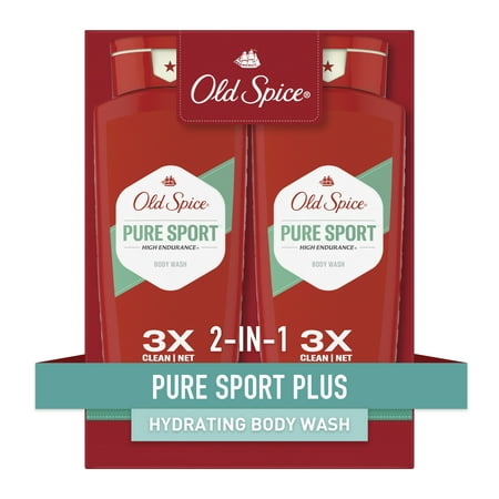 Old Spice High Endurance Body Wash for Men, Pure Sport Scent, 18 fl oz, 2 Pack