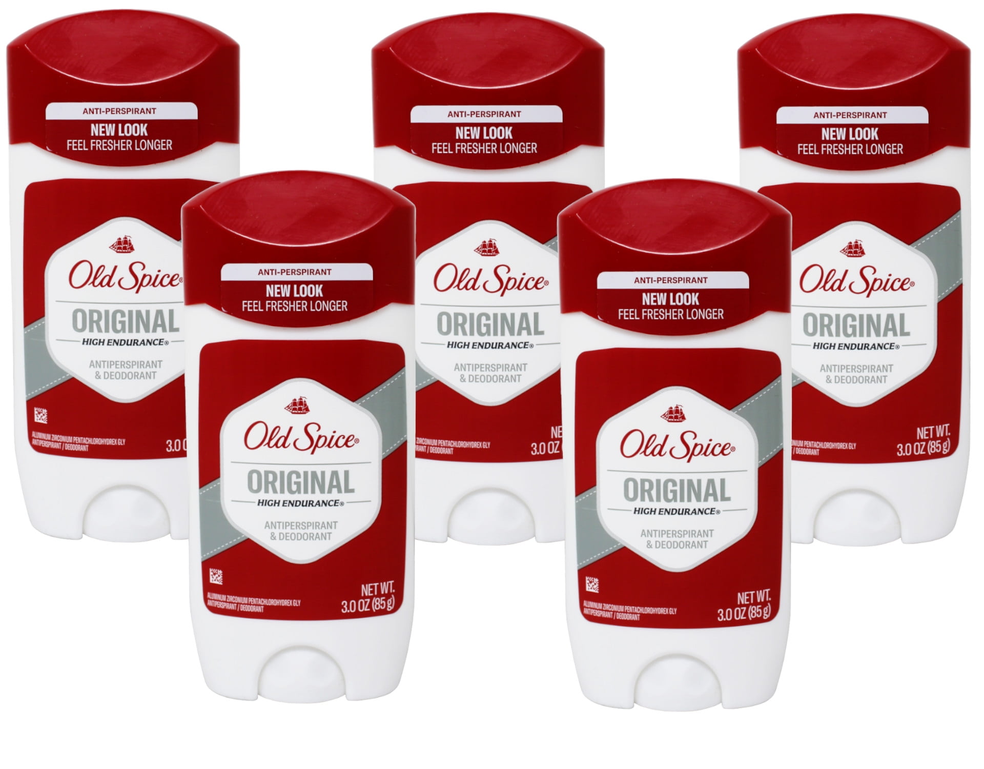 Old Spice High Endurance Original Anti-Perspirant & Deodorant 3 oz. Stick (Pack of 5)