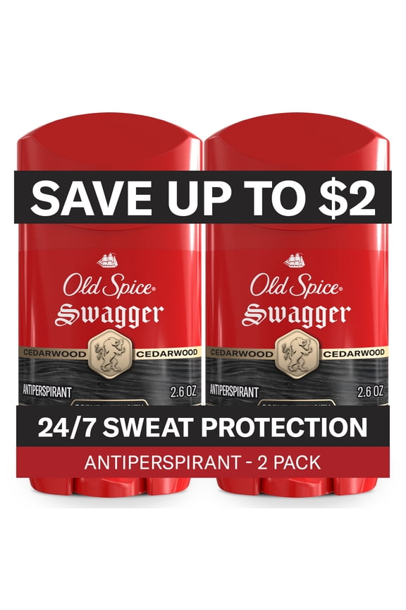 Invisible Solid, Antiperspirant Deodorant for Men, Stick, Swagger, 2.6 oz (2 Pack)