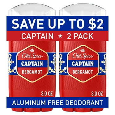 Old Spice Invisible Solid, Men's Deodorant Stick, Captain Scent, 3.0 oz, 2 Pack