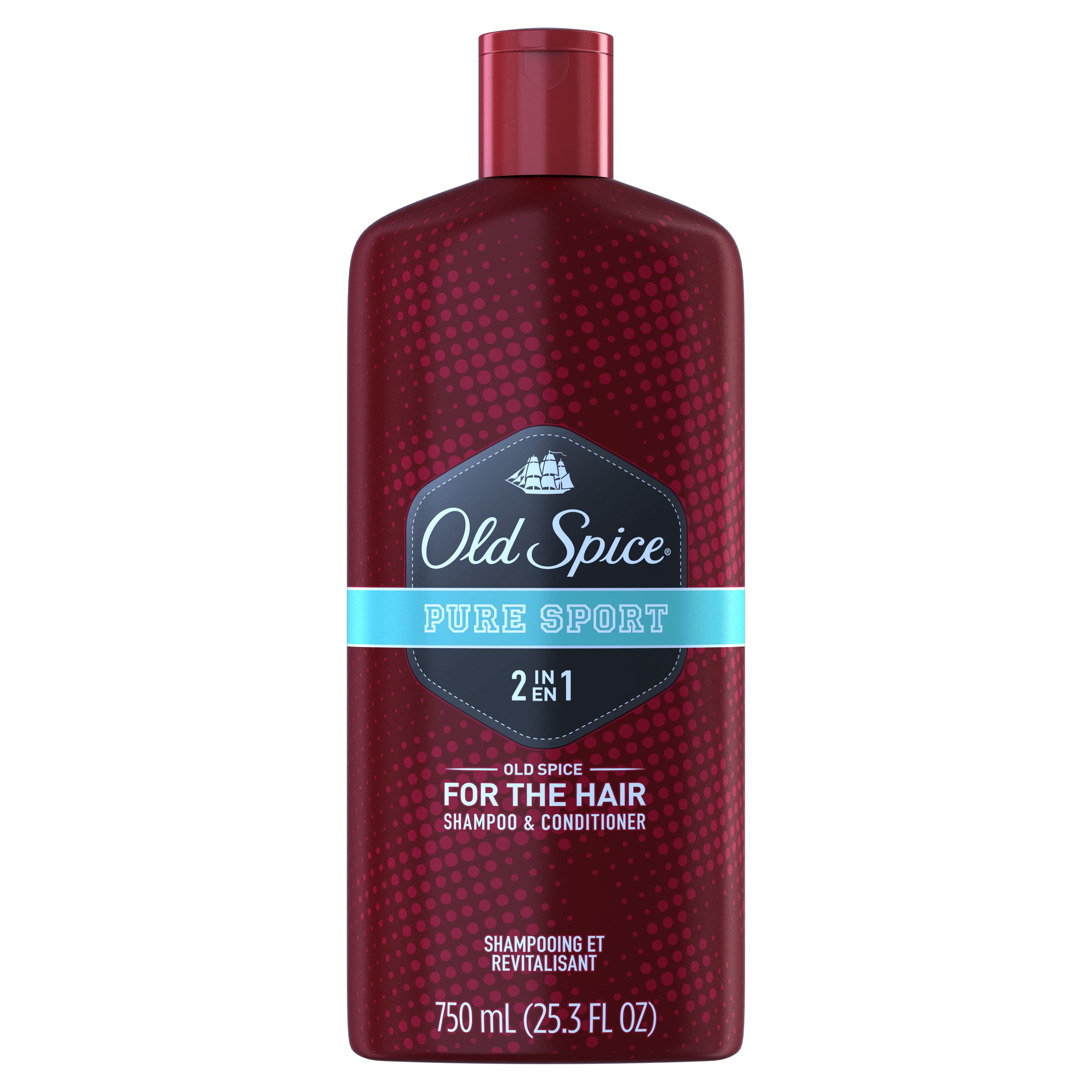 Old Spice Mens 2 in 1 Shampoo and Conditioner, Pure Sport, 25.3 fl oz