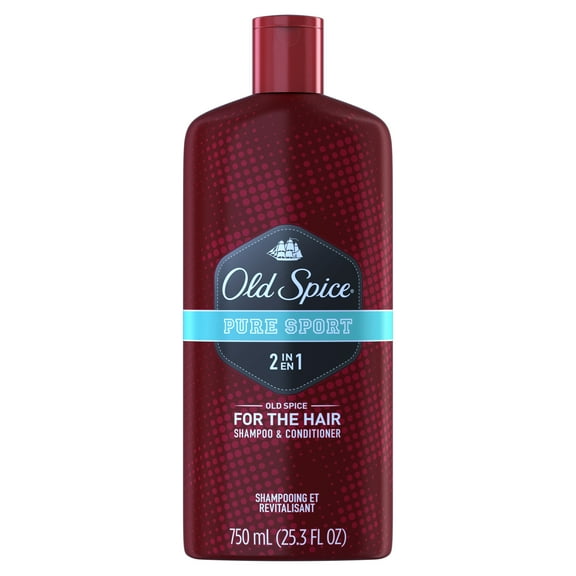Old Spice Mens 2 in 1 Shampoo and Conditioner, Pure Sport, 25.3 fl oz