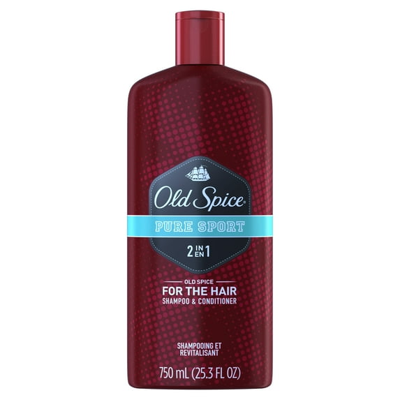Old Spice Mens 2 in 1 Shampoo and Conditioner, Pure Sport, 25.3 fl oz