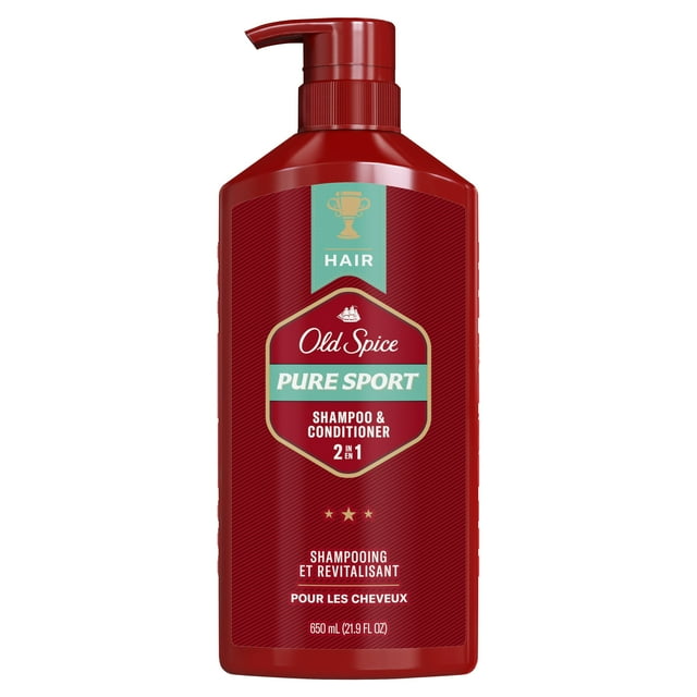 Old Spice Men's 2 in 1 Shampoo and Conditioner for Men, Pure Sport, All