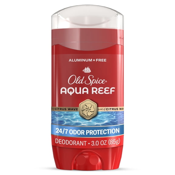 Old Spice Deodorant for Men, Aluminum Free, Aqua Reef, 24/7 Odor Protection, 3.0 oz