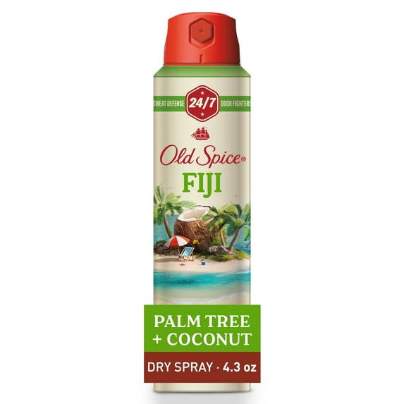 Old Spice Men's Antipespirant & Deodorant Invisible Dry Spray, Fiji with Palm Tree, 4.3oz