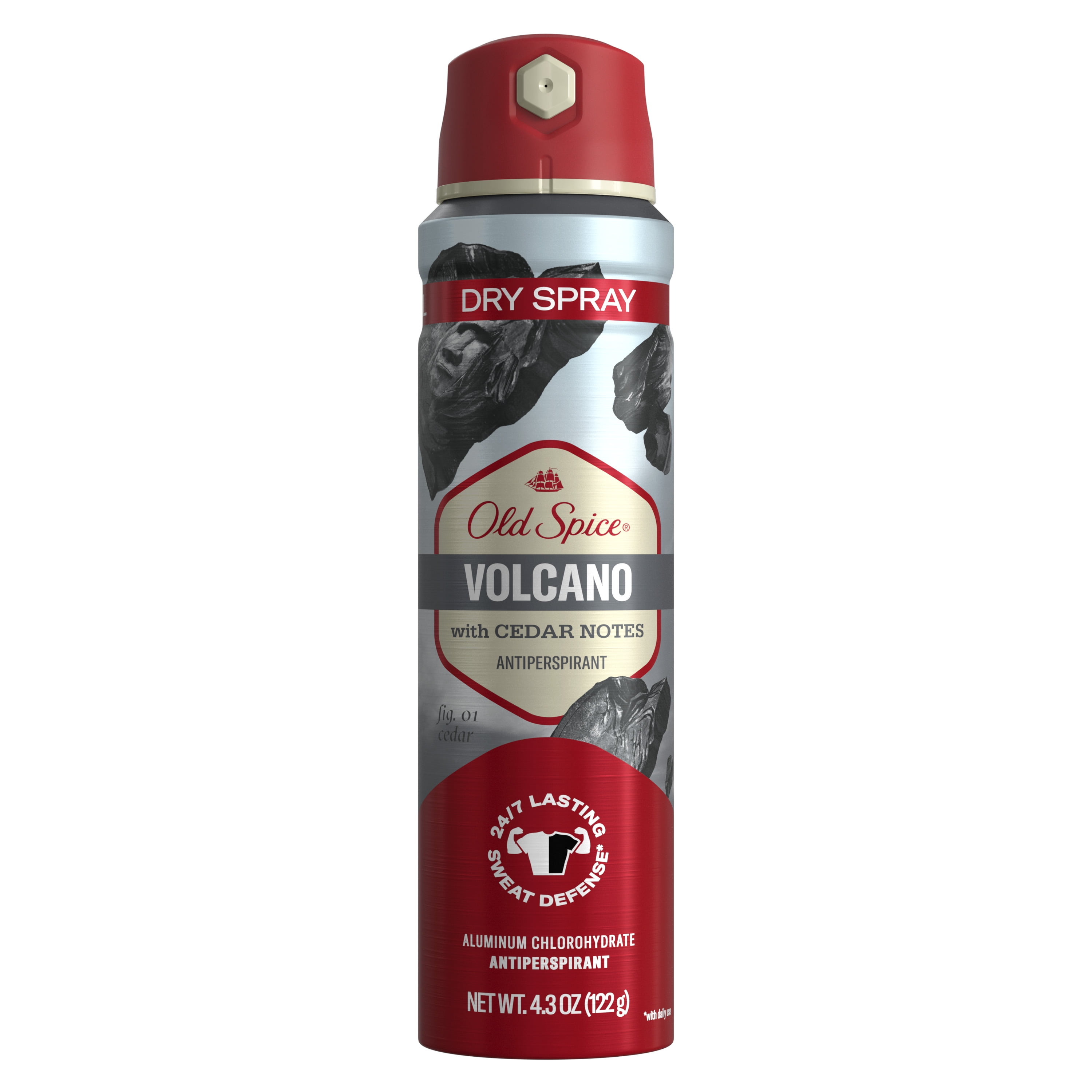 Old Spice Men's Antiperspirant & Deodorant Invisible Dry Spray, Volcano
