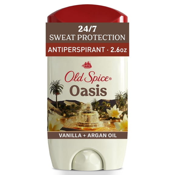 Old Spice Men's Antiperspirant Deodorant, Invisible Solid Stick, Oasis with Vanilla, 2.6 oz