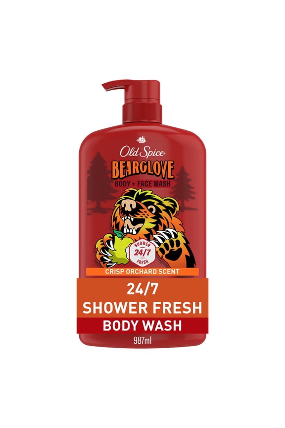 Men's Body Wash, Bearglove, Long Lasting Lather, 33.4 fl oz