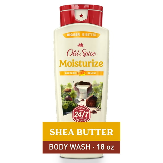 Old Spice Men's Body Wash Moisturize with Shea Butter, 18 oz