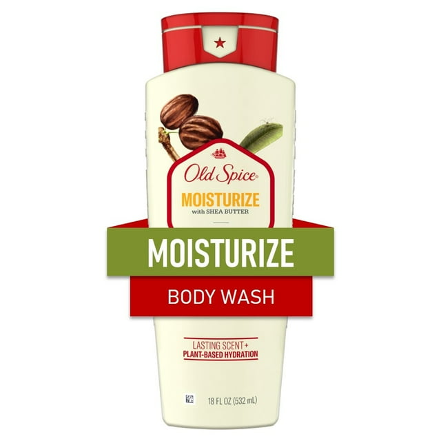 Old Spice Men's Body Wash Moisturize with Shea Butter, 18 oz
