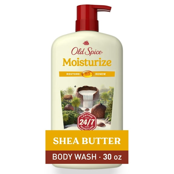 Old Spice Men's Body Wash Moisturize with Shea Butter, All Skin Types, 30 fl oz
