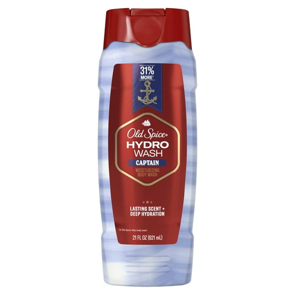Old Spice Men's Body Wash Moisturizing Hydro Wash, Captain Scent, 21 oz