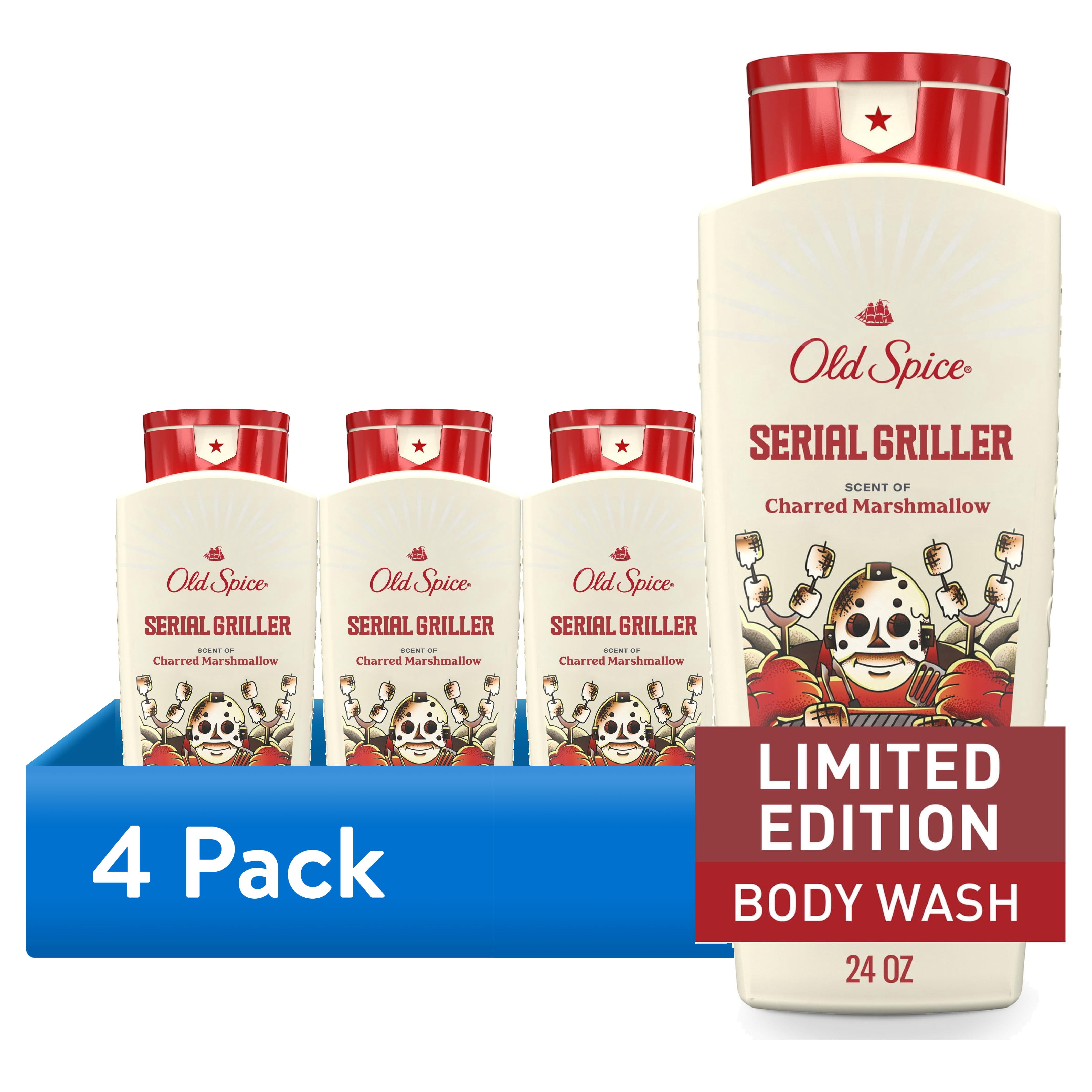 (4 pack) Old Spice Men's Body Wash, Serial Griller, 24oz