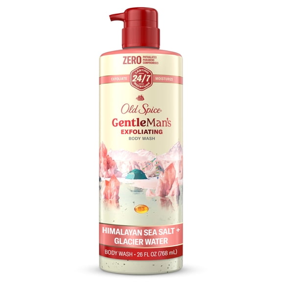 Old Spice Body Wash for Men, Himalayan Sea Salt + Glacier, Exfoliating & Moisturizing, 26 fl oz