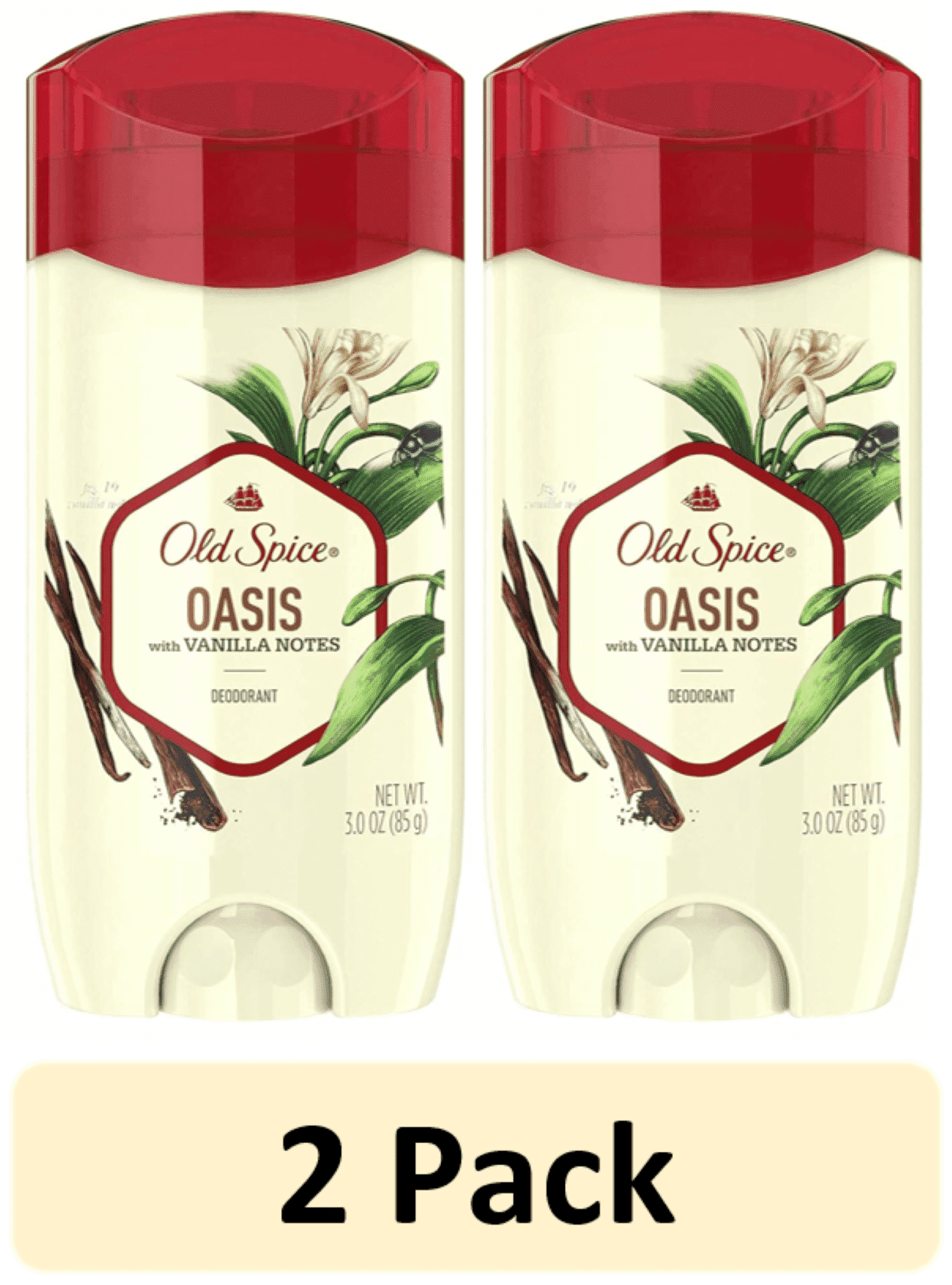 Spiced Notes Old Spice Men's Deodorant, Aluminum-Free, Oasis with Vanilla Notes, 3 ...