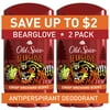 Old Spice Antiperspirant Deodorant for Men, Bearglove, 2.6 oz, Twin Pack, Size: 5.2 OZ (147 g), White