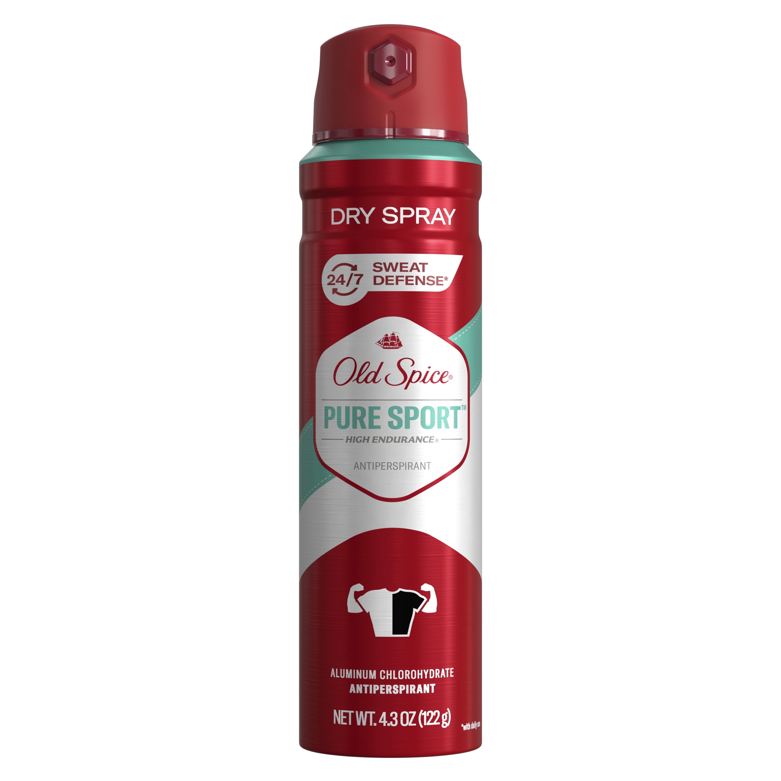 Old Spice Men's High Endurance Anti-Perspirant and Deodorant Invisible Dry Spray, Pure Sport, 4.3 oz