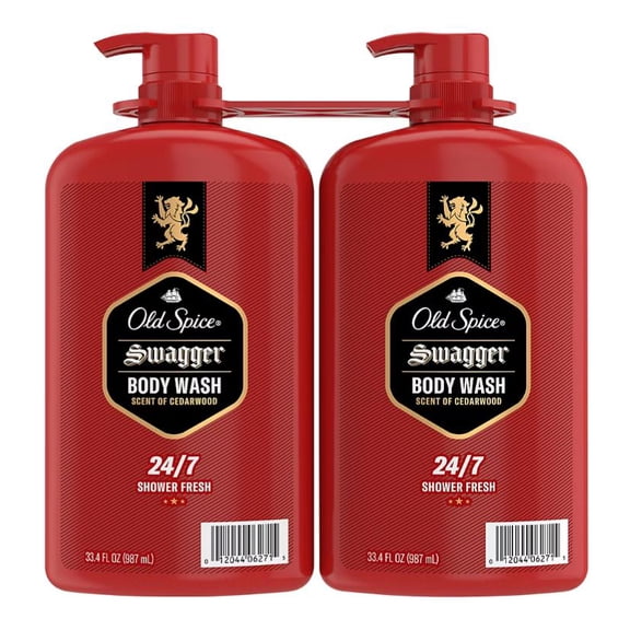 Old Spice Men's Swagger Body Wash Pump, Cedarwood Scent, 24/7 Shower Fresh, 2 pk./33.4 oz.