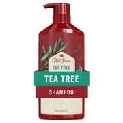 Old Spice Mens Shampoo, Tea Tree, Removes Built Up Dirt and Oil, 21.9 fl oz