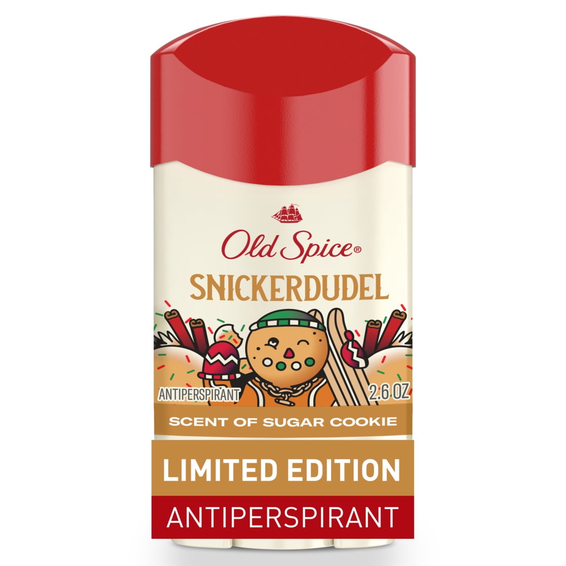 Old Spice Antiperspirant and Deodorant for Men, Holidudes Limited Edition, Snickerdudel, Sugar Cookie Scent 2.6oz