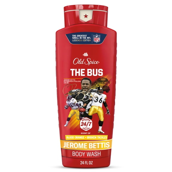 Old Spice Body Wash for Men, NFL Collection, Jerome Bettis, Scent of Blood Orange + Broken Tackles, 24 fl oz