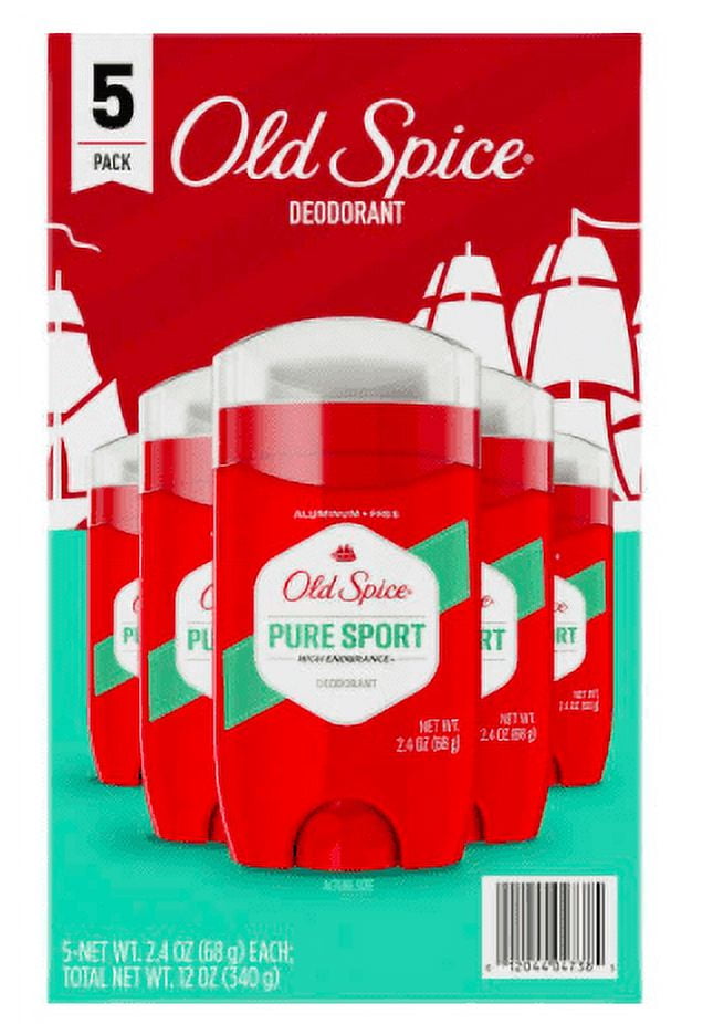 Old Spice Pure Sport High Endurance Deodorant, 2.4 oz, 5-count