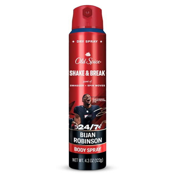 Old Spice Men's Antiperspirant Spray, NFL Collection, Bijan Robinson, Scent of Swagger + Spin Moves, 24/7 Sweat Protection, Signature Scent, 4.3 oz
