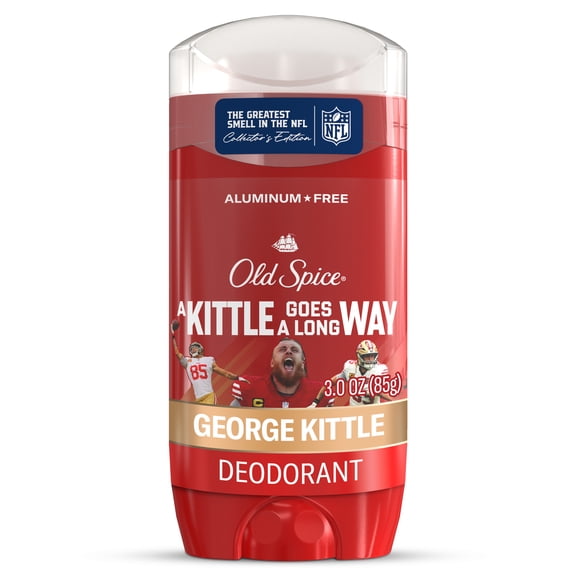Old Spice Deodorant for Men, Aluminum Free, NFL Collection, George Kittle, Scent of Musk + Moving Chains, 3.0 oz