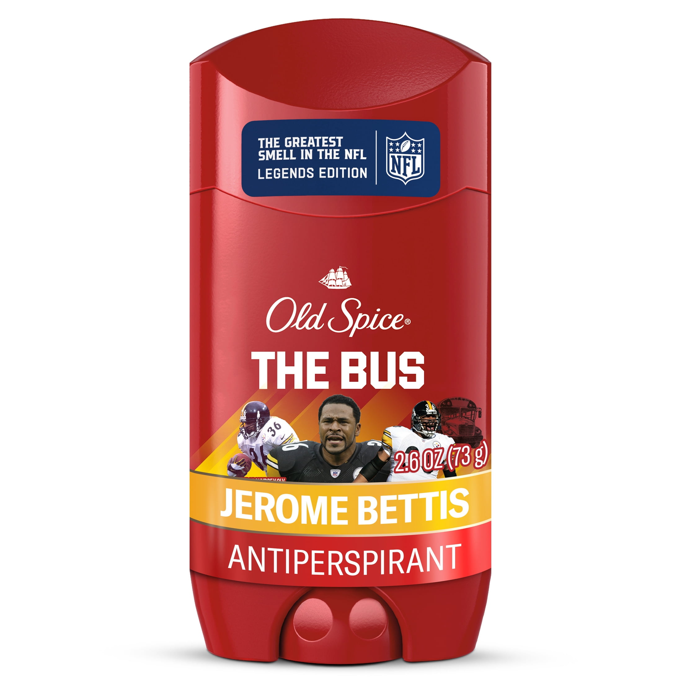 Old Spice Deodorant for Men, Antiperspirant, NFL Collection, Jerome Bettis, Scent of Blood Orange + Broken Tackles, 2.6 oz