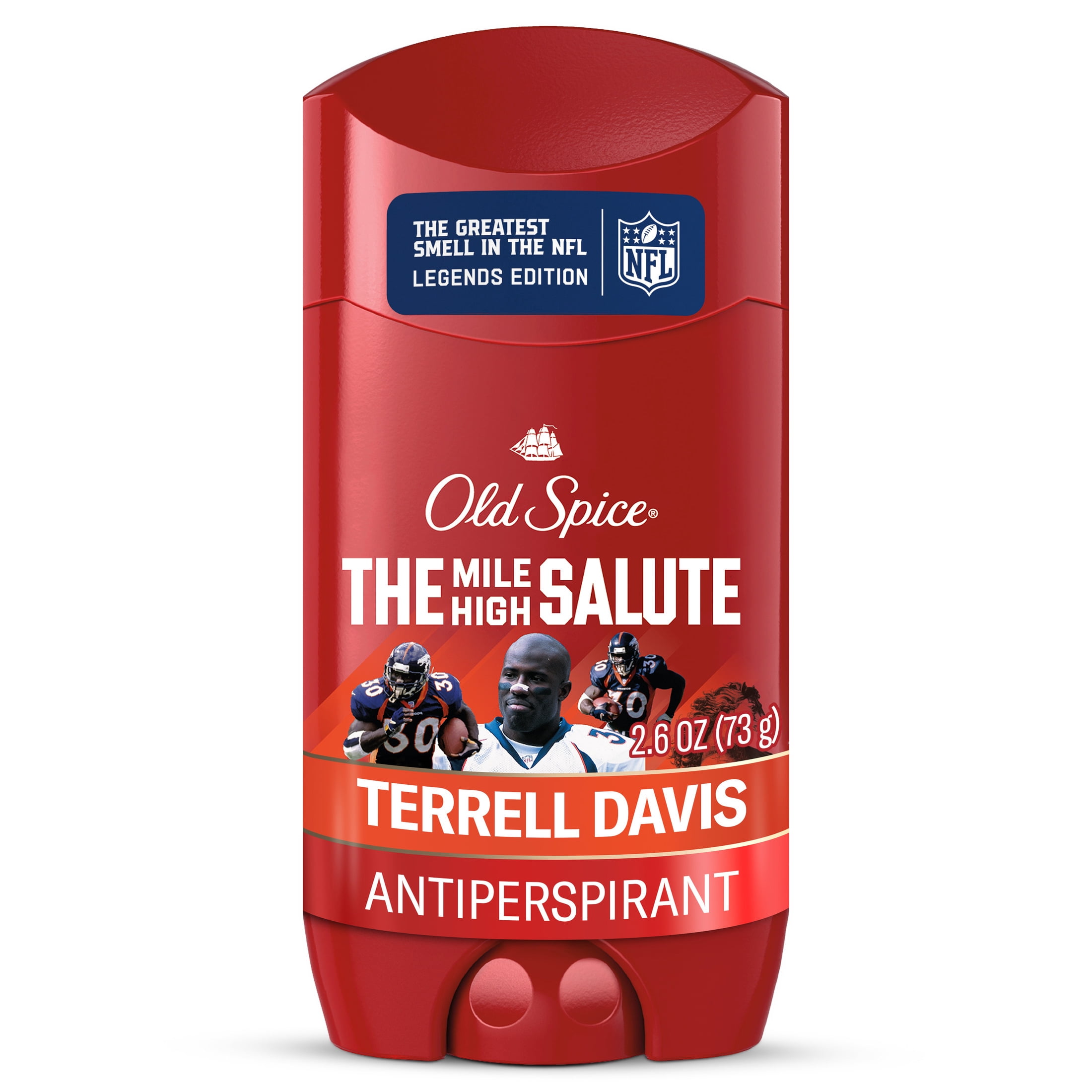 Old Spice Deodorant for Men, Antiperspirant, NFL Collection, Terrell Davis, Scent of Mango + Momentum, 2.6 oz