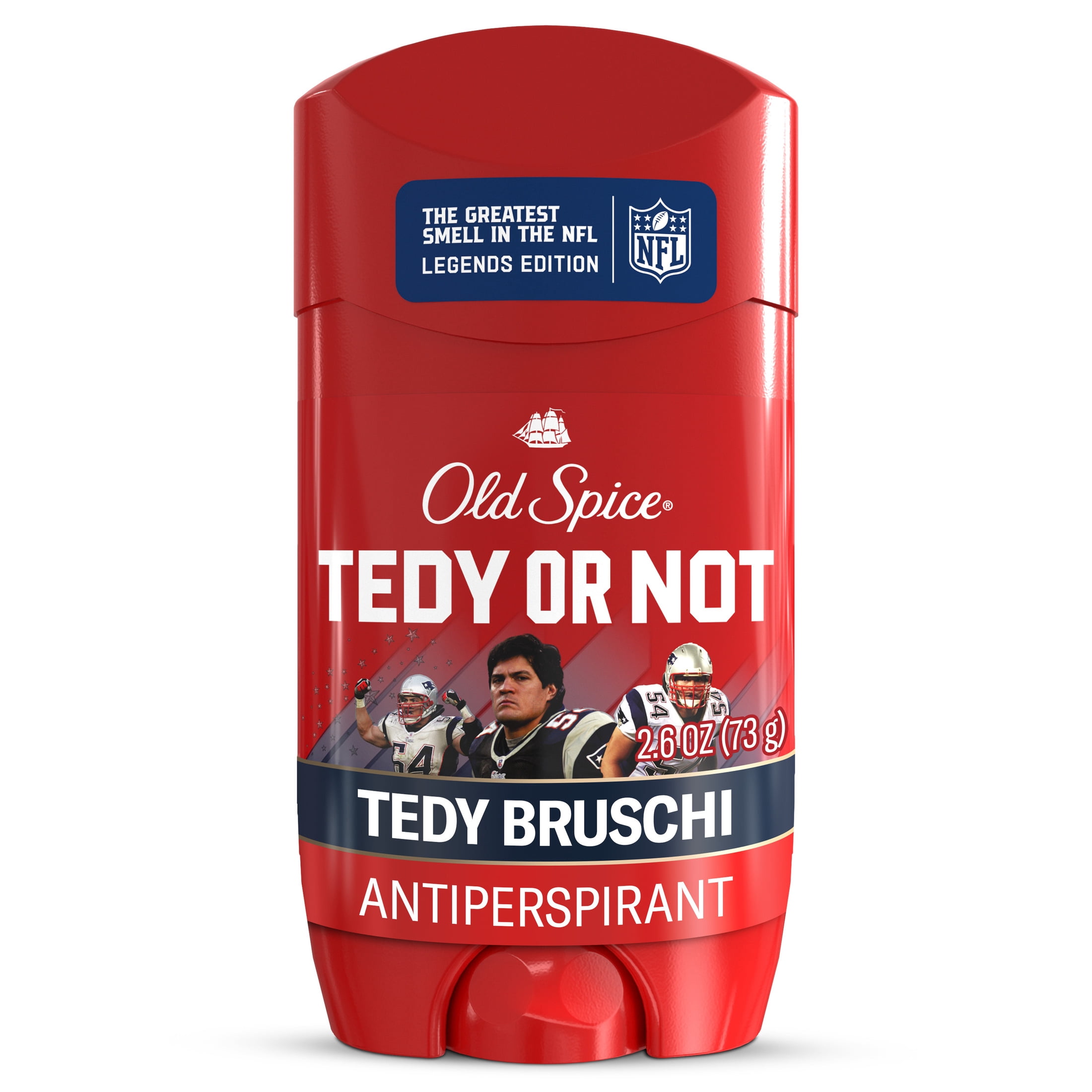 Old Spice Deodorant for Men, Antiperspirant, NFL Collection, Tedy Bruschi, Scent of Sandalwood + Sacks, 2.6 oz