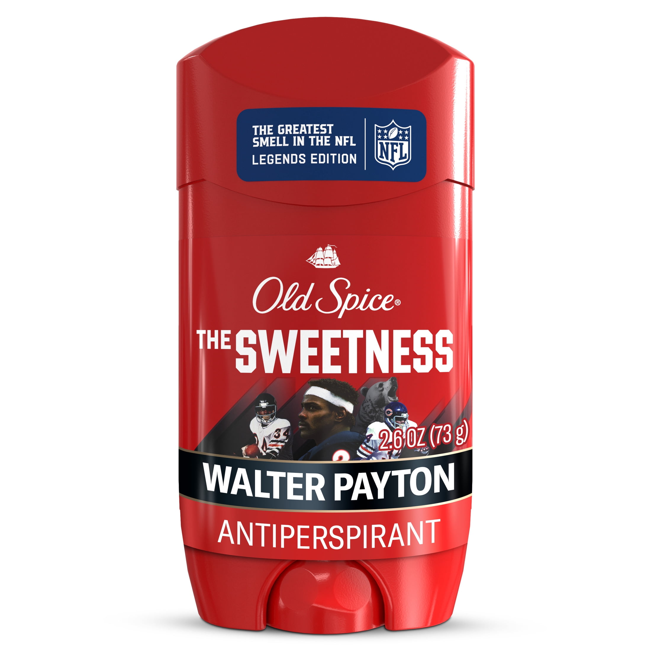 Old Spice Deodorant for Men, Antiperspirant, NFL Collection, Walter Payton, Scent of Spicy Rose + Stiff Arms, 2.6 oz