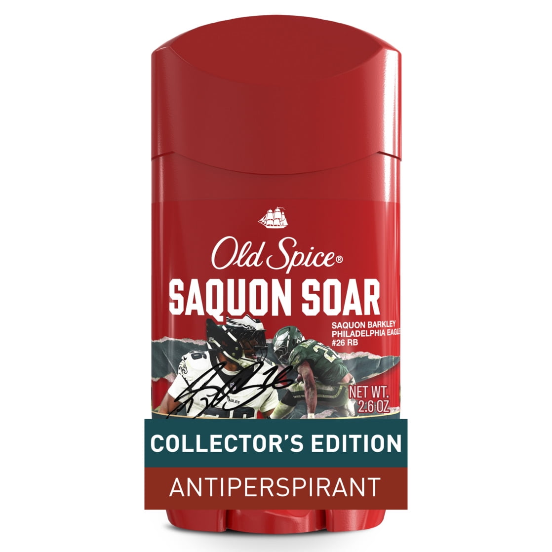 Old Spice Men's Antiperspirant Deodorant, NFL Collection, Saquon Soar, Santal + Speed, 2.6oz