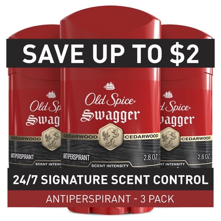 Old Spice Red Collection Invisible Solid Antiperspirant for Men, Swagger Scent, 2.6oz
