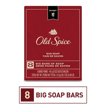 Old Spice Red Collection Mens Bar Soap, Swagger Scent, 5 oz, 8 Ct