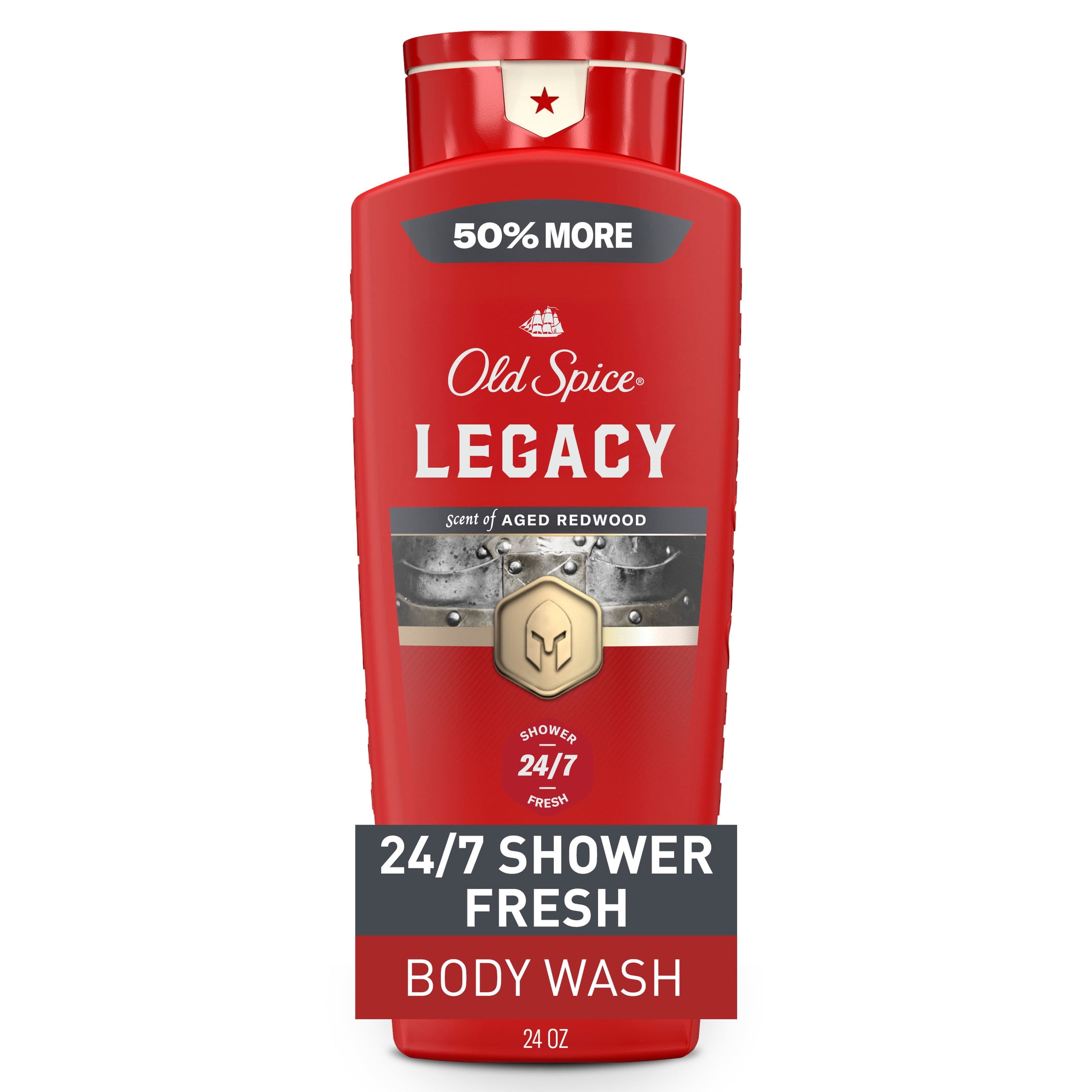 Old Spice Red Collection Body Wash for Men, Legacy Scent, Refreshing Clean, Moisturizing Formula, Long-Lasting Fragrance, 24oz (709ml)