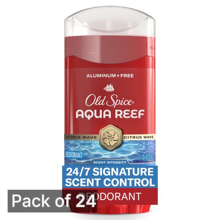 Old Spice Aqua Reef Deodorant, Citrus Wave 3 oz Bottle (Pack of 24)