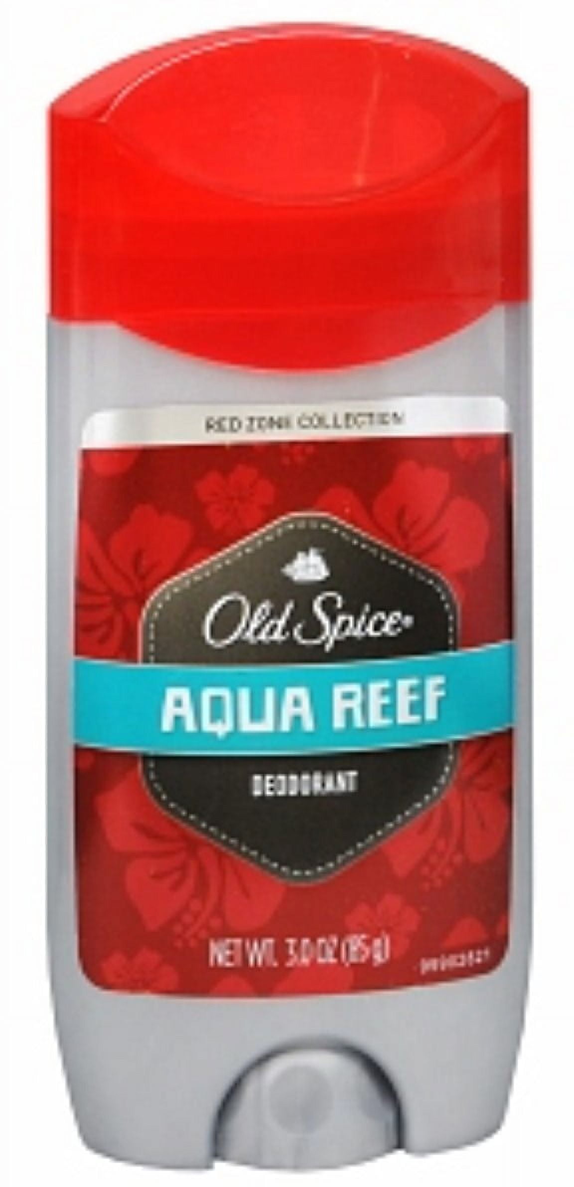 Old Spice Red Zone Deodorant Solid, Aqua Reef 3 oz (Pack of 4)