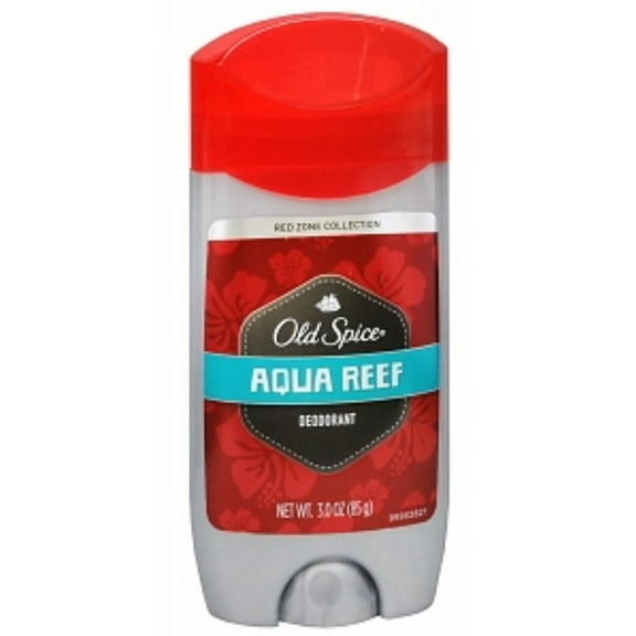 Old Spice Red Zone Deodorant Solid, Aqua Reef 3 oz (Pack of 4)