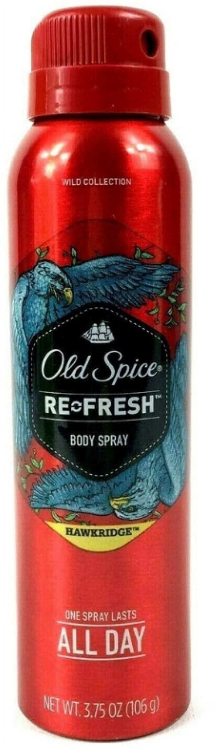 Old Spice Refresh Body Spray, Hawkridge 3.75 oz (Pack of 2)