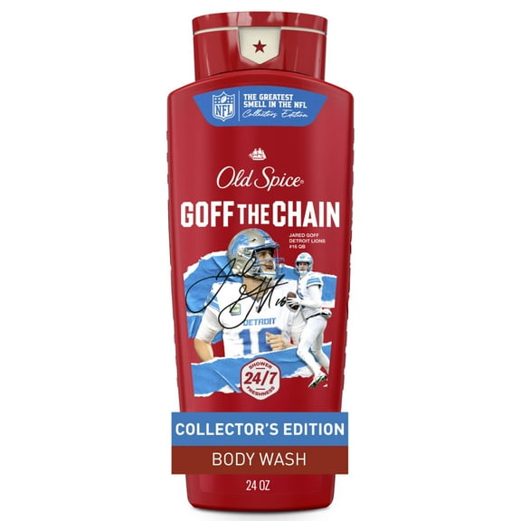 Old Spice Body Wash for Men, NFL Collection, Jared Goff The Chain, Driftwood + Drive, 24oz