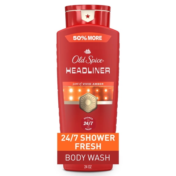 Old Spice Red Collection Body Wash for Men, Headliner Scent, Refreshing Clean, Moisturizing Formula, Long-Lasting Fragrance, 24oz (709ml)